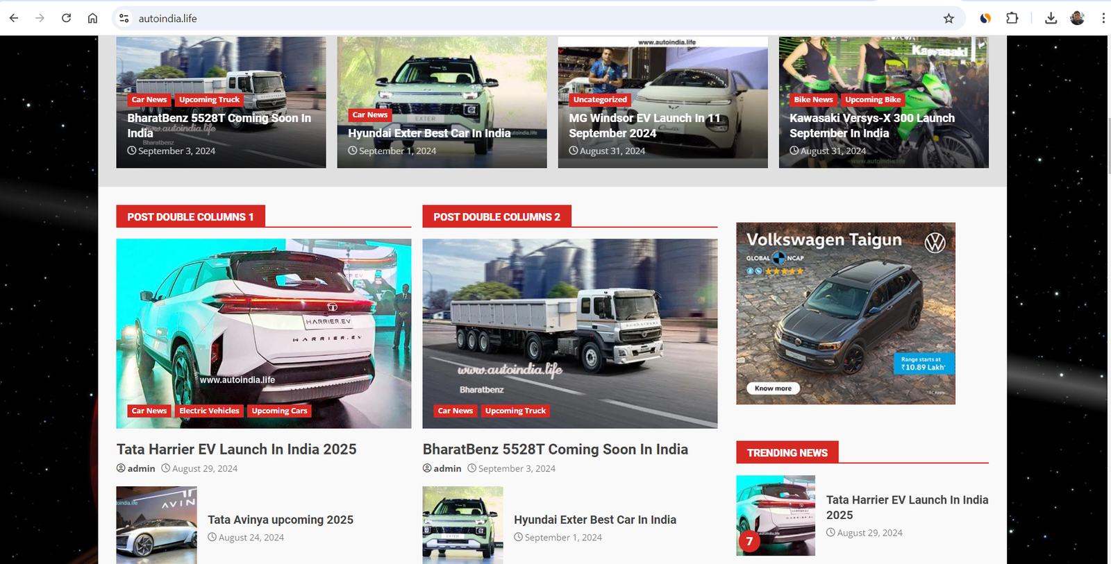 Rich-media creative running across automotive publisher editorial