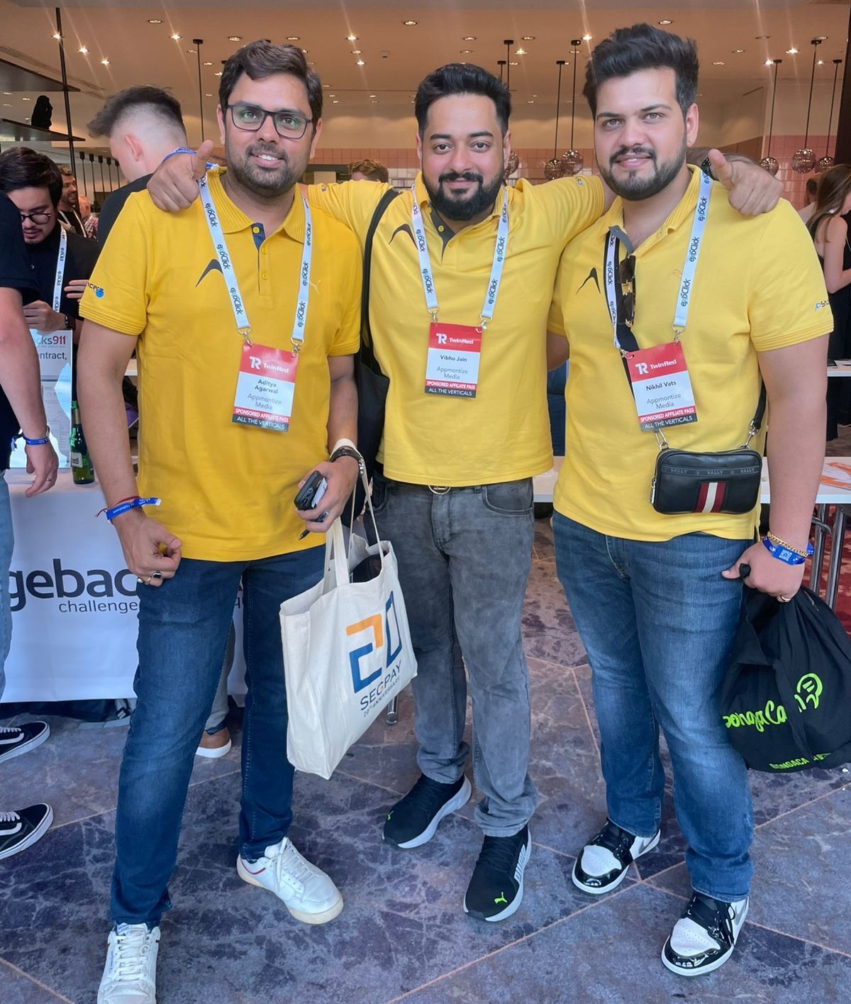 Aditya Agarwal, Vibhu Jain and Nikhil Vats at the eviCLICK affiliate conference